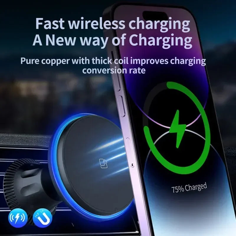 RGB Magnetic Wireless Car Charger & Phone Mount