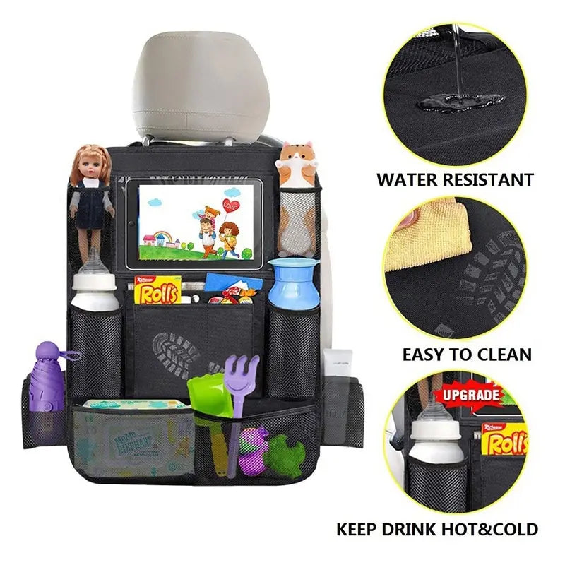 MaserHub™ 2-Pack Backseat Organizer with Touchscreen Tablet Holders