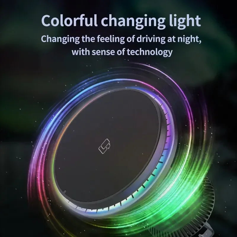RGB Magnetic Wireless Car Charger & Phone Mount