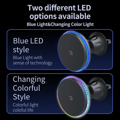 RGB Magnetic Wireless Car Charger & Phone Mount