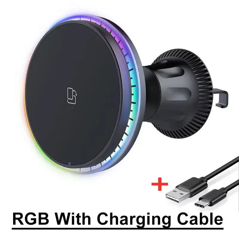RGB Magnetic Wireless Car Charger & Phone Mount